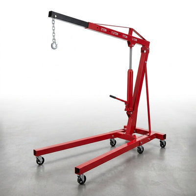 Hydraulic Engine Hoist Built for Heavy Duty Lifting, 2 Ton Capacity, Foldable Frame, Telescopic Boom