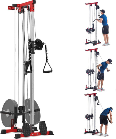 Wall Mount Cable Machine,Lat Power Cable Machine, LAT Pull down and LAT Row LAT Tower,Cable Crossover Machine with 20 Positions,Lat Pulldown Machines for Home Gym Total Body Training