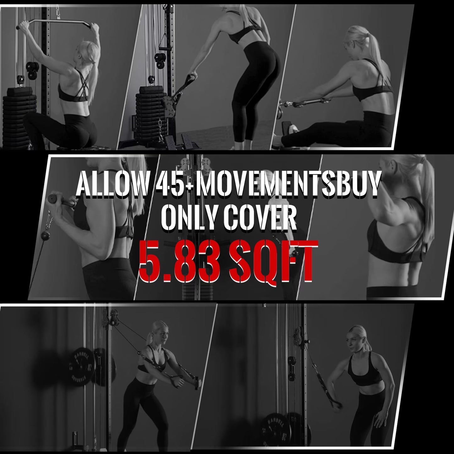 Cable Crossover Machine Home Gym, Wall Mount Cable Station with 200LBS Weight Stack,Lat Pull down Machine with 27 Positions Dual Pulley System