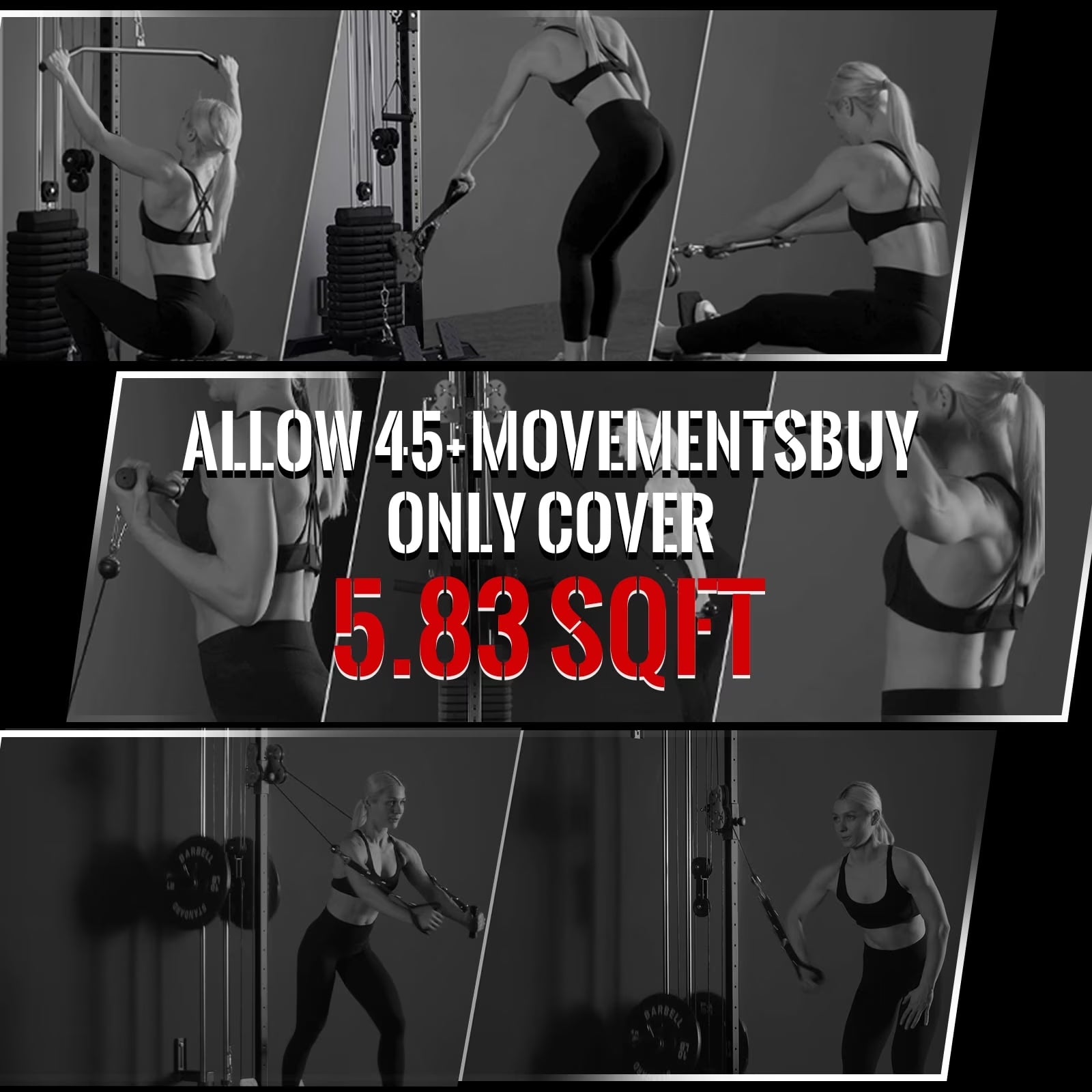 Cable Crossover Machine Home Gym, Wall Mount Cable Station with 200LBS Weight Stack,Lat Pull down Machine with 27 Positions Dual Pulley System