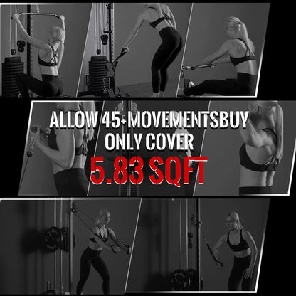 Cable Crossover Machine Home Gym, Wall Mount Cable Station with 200LBS Weight Stack,Lat Pull down Machine with 27 Positions Dual Pulley System