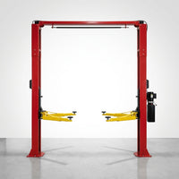 12000 Lbs Extra Height 167Inch 2 Post Lift Two Post Car Lift AK-M120 Auto Lift Car Lift Hoist 2 Post Car Lift (Extra Height, Red) — Studio Shot