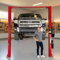 12000 Lbs Extra Height 167Inch 2 Post Lift Two Post Car Lift AK-M120 Auto Lift Car Lift Hoist 2 Post Car Lift (Extra Height, Red) — Lifestyle