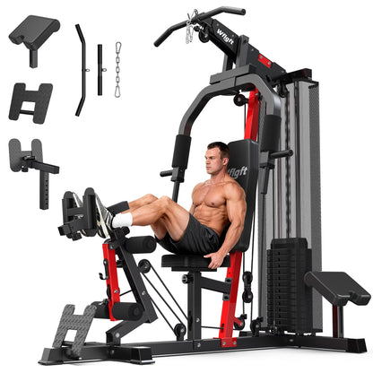 Home Gym, Workout Station with 148LBS Weight Stack, Multifunctional Home Gym Equipment, Exercise Equipment for Full Body Strength Training