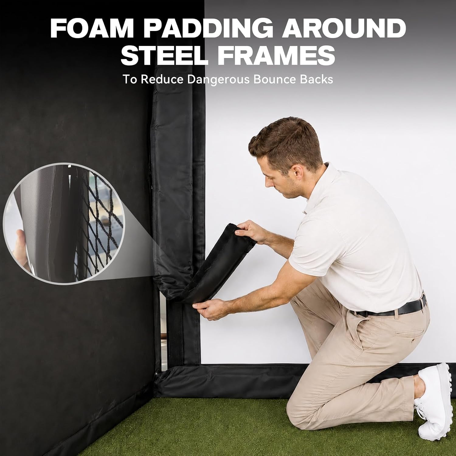 Golf Simulator Enclosure, 10 X 8 Ft/12 X 9 Ft, HD Impact Screen