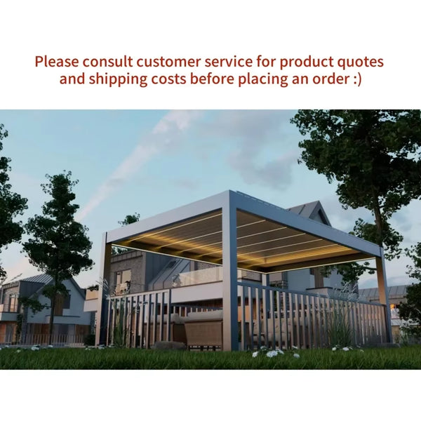 Outdoor Waterproof Pergola Aluminium Motorized Louvered Pergola Canopy Exterior Gazebo Bioclimatic Pergolas Shading Gazebo