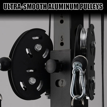 Cable Crossover Machine Home Gym, Wall Mount Cable Station with 200LBS Weight Stack,Lat Pull down Machine with 27 Positions Dual Pulley System