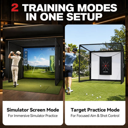 Golf Simulator Enclosure, 10 X 8 Ft/12 X 9 Ft, HD Impact Screen