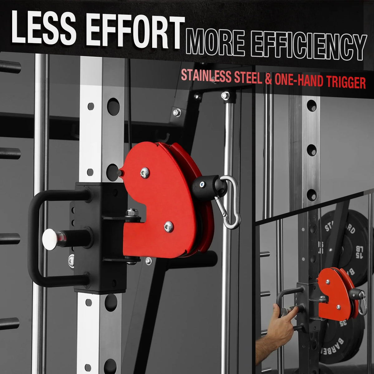 Smith Machine Home Gym, 2200 Lbs Power Rack Cage with 1200 Lbs Weight Bench and Cable Crossover System, Weight Bar, 360Â° Landmine, Home Gym