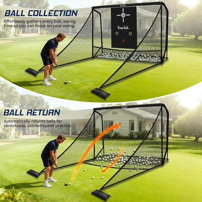Golf Hitting Net Simulator Enclosure, 10 X 8Ft or 10 X 7Ft for Practice