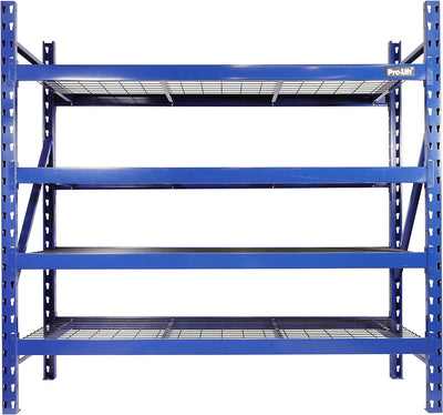 Garage Storage Shelves - Heavy Duty 4-Tier Adjustable Metal Wire Shelving Units with 8000 Lbs Total Capacity for Garage Basement Racking Organization - 72" H X 77" W X 24" D