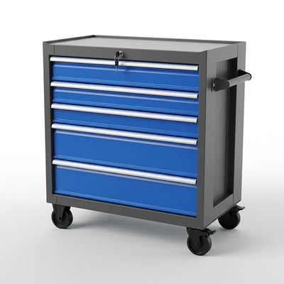 Rolling Tool Chest Built for Organized Workshops, 5 Drawers, Steel Construction, Powder Coated Finish