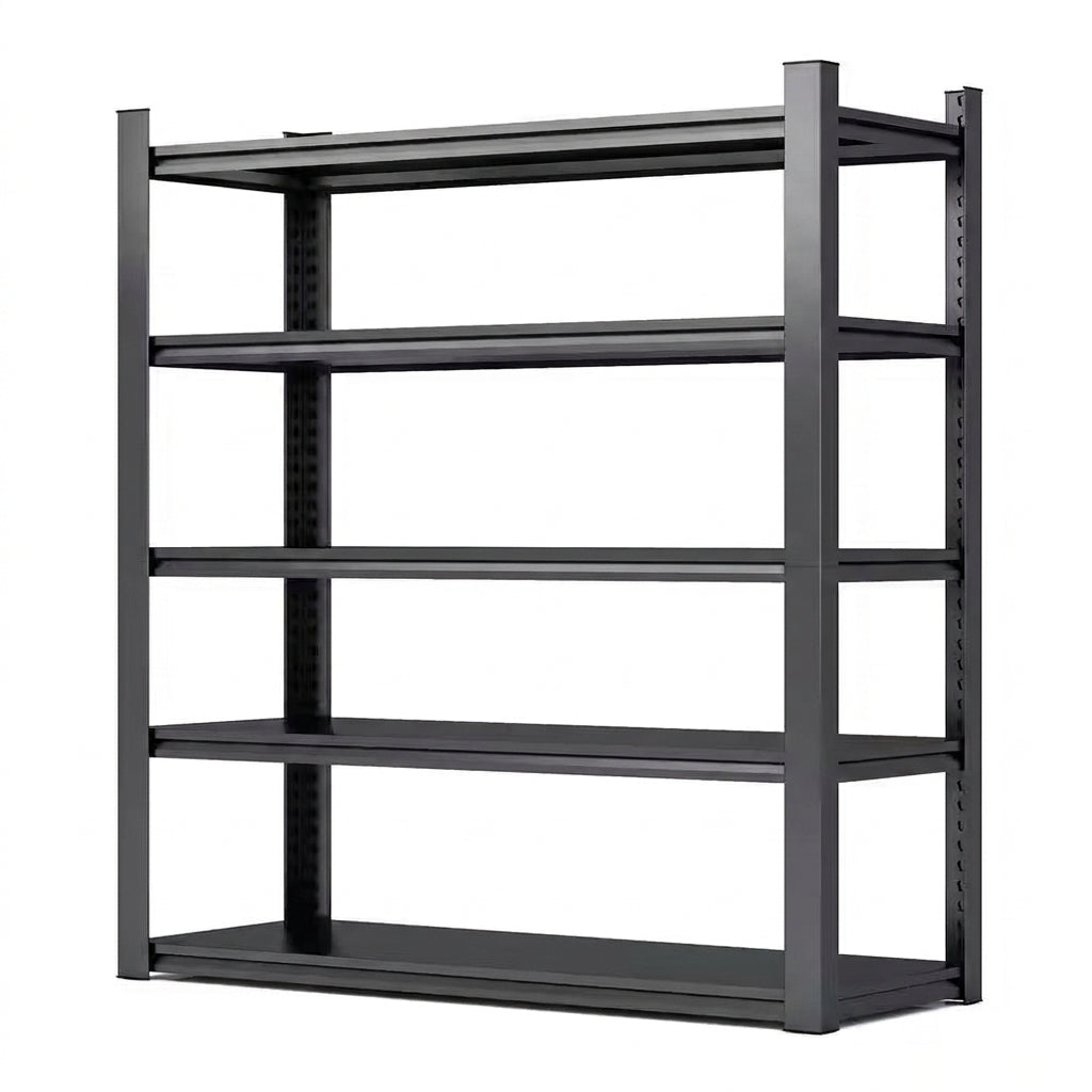 72 In. H 5-Tier Metal Shelves 2000 Lbs. Heavy Duty Storage Shelve Adjustable Garage Shelf Industrial Shelving Unit-Black — Studio Shot