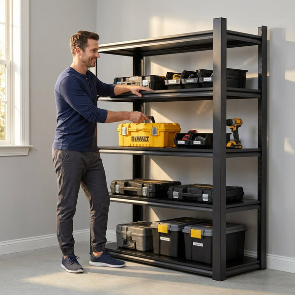 Heavy Duty Garage Shelves Built to Hold 2000 lbs, 5-Tier Adjustable Metal, Industrial Storage Unit, 72 Inch