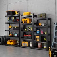 72 In. H 5-Tier Metal Shelves 2000 Lbs. Heavy Duty Storage Shelve Adjustable Garage Shelf Industrial Shelving Unit-Black