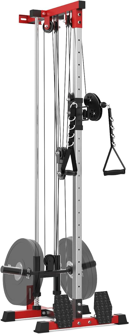 Wall Mount Cable Machine,Lat Power Cable Machine, LAT Pull down and LAT Row LAT Tower,Cable Crossover Machine with 20 Positions,Lat Pulldown Machines for Home Gym Total Body Training