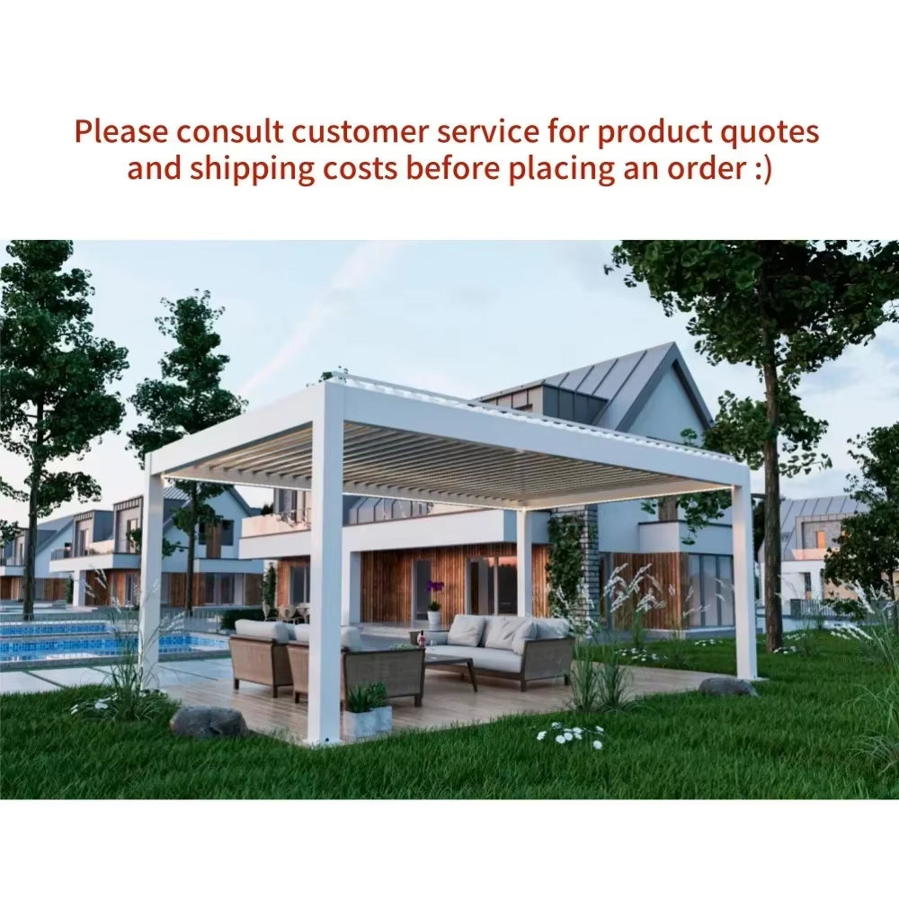 Outdoor Waterproof Pergola Aluminium Motorized Louvered Pergola Canopy Exterior Gazebo Bioclimatic Pergolas Shading Gazebo