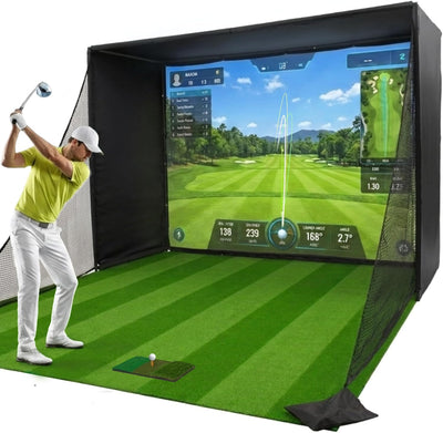 Golf Simulator Enclosure 10.7X8X5Ft & 8.5X8.5X5Ft Golf Simulators for Home