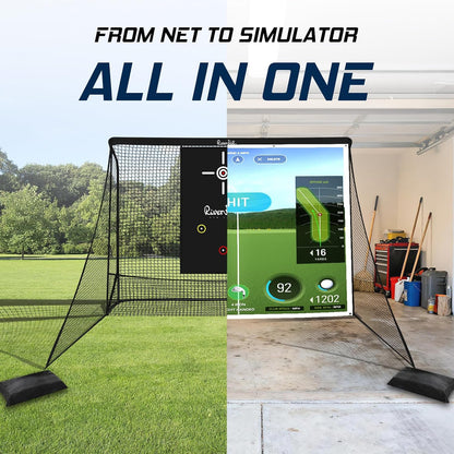 Golf Hitting Net Simulator Enclosure, 10 X 8Ft or 10 X 7Ft for Practice