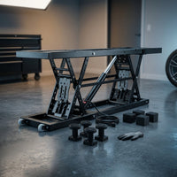 Car Lift, 25.6 Max. Height, 5, 000 LBS Capacity Portable Car Lift, with Extended-Length Plates, Heavy-Duty Carbon Steel Truck Lift with 120V Power Unit, Auto Car Jack Lifts for Home Garage Shop — Studio Shot