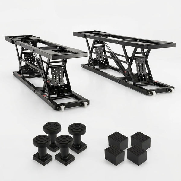 Car Lift, 25.6 Max. Height, 5, 000 LBS Capacity Portable Car Lift, with Extended-Length Plates, Heavy-Duty Carbon Steel Truck Lift with 120V Power Unit, Auto Car Jack Lifts for Home Garage Shop — Studio Shot