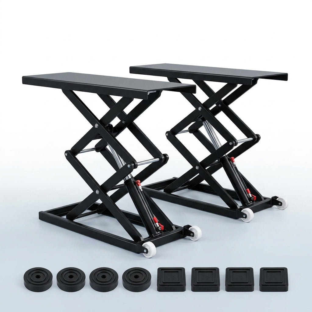 Car Lift, 7,000 LBS Capacity Portable Car Lift, with Extended-Length Plates, 26.8' Max. Height, Heavy-Duty Carbon Steel Truck Lift with 120V Power Unit, Auto Car Jack Lifts for Home Garage Shop — Studio Shot