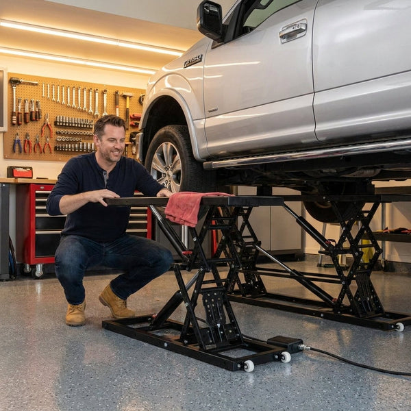 Car Lift Built for Home Garage Use, 7,000 LB Capacity, 26.8' Max Height, Heavy-Duty Carbon Steel Construction