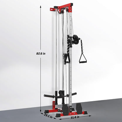 Wall Mount Cable Machine,Lat Power Cable Machine, LAT Pull down and LAT Row LAT Tower,Cable Crossover Machine with 20 Positions,Lat Pulldown Machines for Home Gym Total Body Training