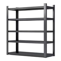 72 In. H 5-Tier Metal Shelves 2000 Lbs. Heavy Duty Storage Shelve Adjustable Garage Shelf Industrial Shelving Unit-Black
