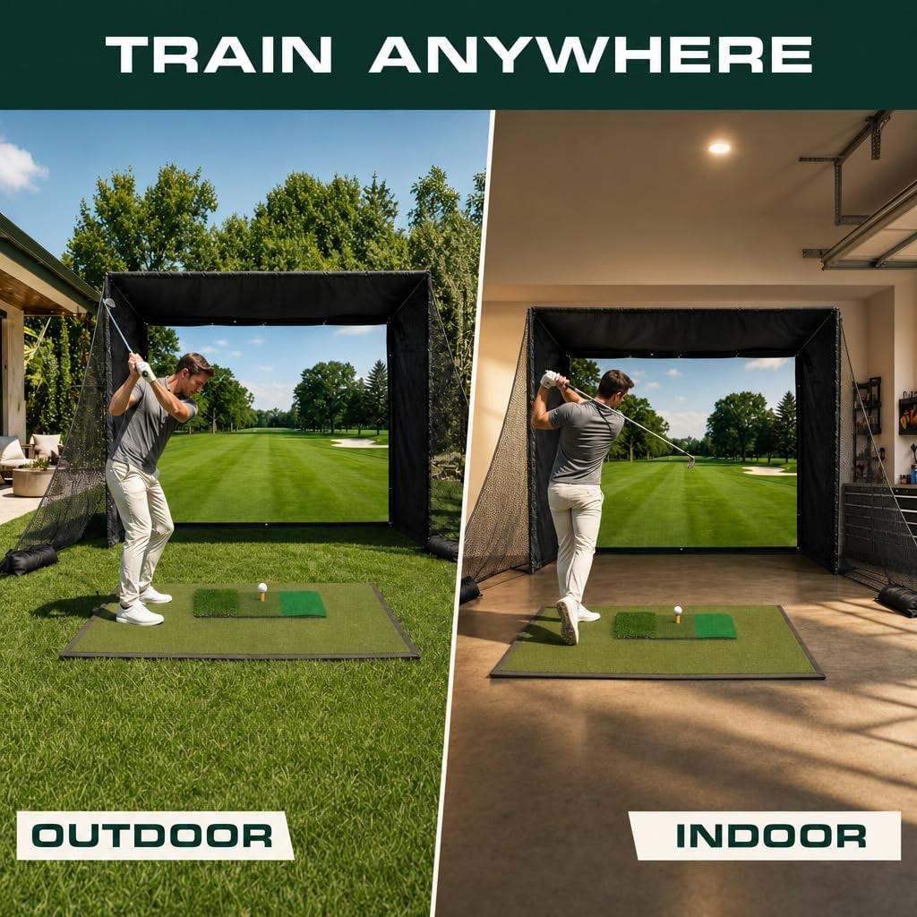 Golf Simulator Enclosure 10.7X8X5Ft & 8.5X8.5X5Ft Golf Simulators for Home