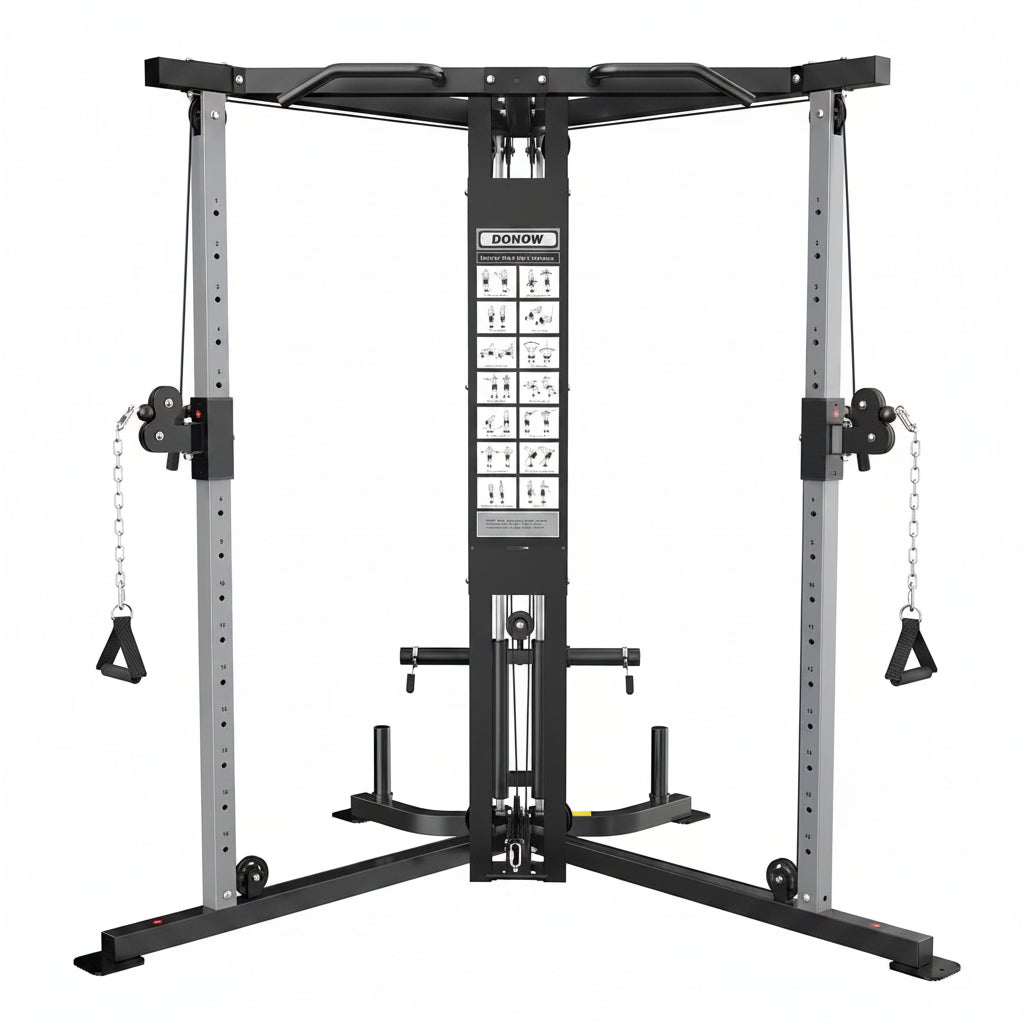 Cable Crossover Machine, Cable Fly Machine Home Gym System Workout Station with Dual Pulley System Pull-Up Bar Cable Bar and LAT Pull down System