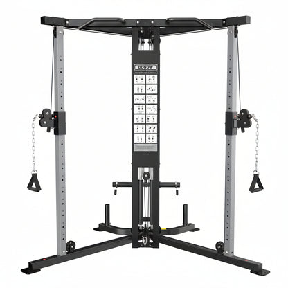Cable Crossover Machine, Cable Fly Machine Home Gym System Workout Station with Dual Pulley System Pull-Up Bar Cable Bar and LAT Pull down System