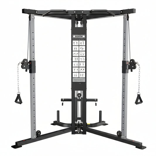 Cable Crossover Machine, Cable Fly Machine Home Gym System Workout Station with Dual Pulley System Pull-Up Bar Cable Bar and LAT Pull down System