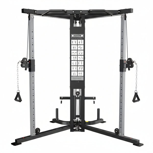 Cable Crossover Machine, Cable Fly Machine Home Gym System Workout Station with Dual Pulley System Pull-Up Bar Cable Bar and LAT Pull down System