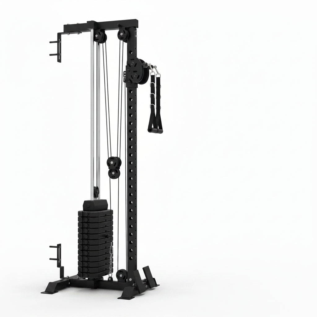 Cable Crossover Machine Home Gym, Wall Mount Cable Station with 200LBS Weight Stack,Lat Pull down Machine with 27 Positions Dual Pulley System