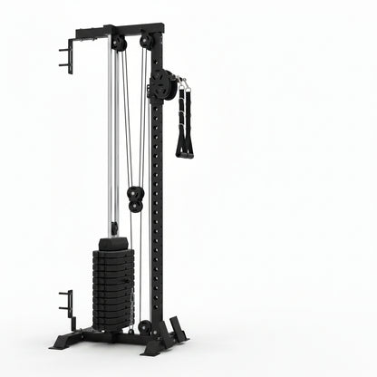 Cable Crossover Machine Home Gym, Wall Mount Cable Station with 200LBS Weight Stack,Lat Pull down Machine with 27 Positions Dual Pulley System