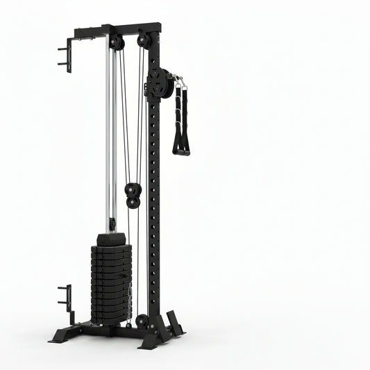 Cable Crossover Machine Home Gym, Wall Mount Cable Station with 200LBS Weight Stack,Lat Pull down Machine with 27 Positions Dual Pulley System