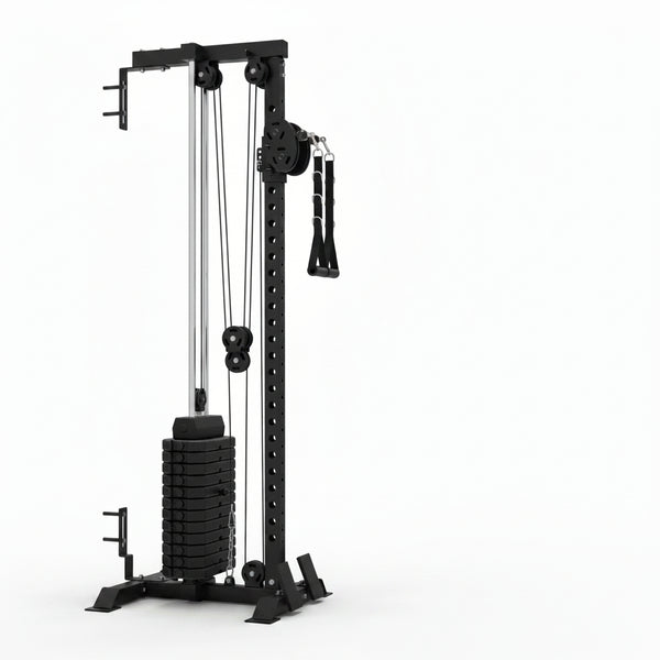 Cable Crossover Machine Home Gym, Wall Mount Cable Station with 200LBS Weight Stack,Lat Pull down Machine with 27 Positions Dual Pulley System