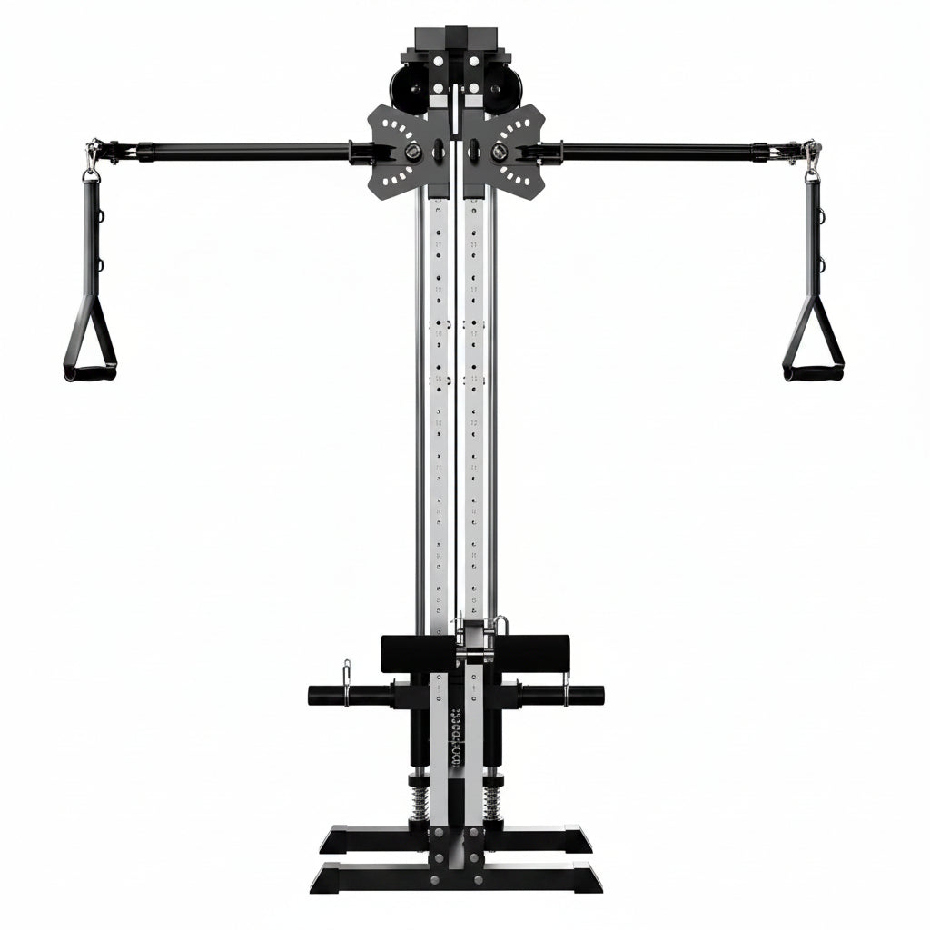 Cable Machine Home Gym, Wall Mounted Cable Machine with Dual Swivel Arms and 22 Adjustable Positions, All-In-One Cable Crossover Machine for Home Gym, Black