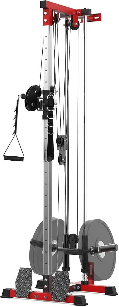 Wall Mount Cable Machine,Lat Power Cable Machine, LAT Pull down and LAT Row LAT Tower,Cable Crossover Machine with 20 Positions,Lat Pulldown Machines for Home Gym Total Body Training