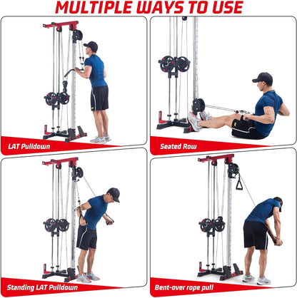 Wall Mount Cable Machine,Lat Power Cable Machine, LAT Pull down and LAT Row LAT Tower,Cable Crossover Machine with 20 Positions,Lat Pulldown Machines for Home Gym Total Body Training