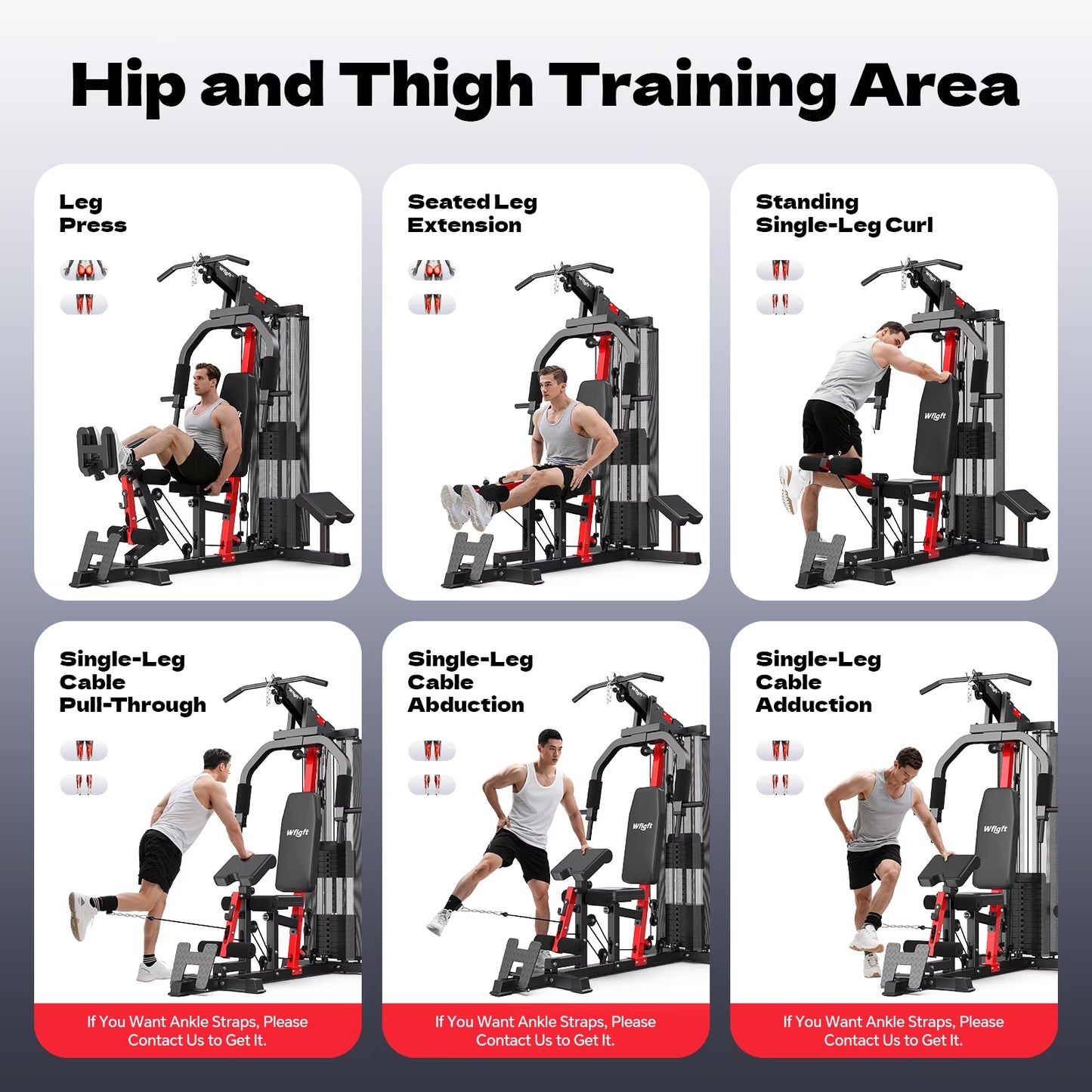 Home Gym, Workout Station with 148LBS Weight Stack, Multifunctional Home Gym Equipment, Exercise Equipment for Full Body Strength Training