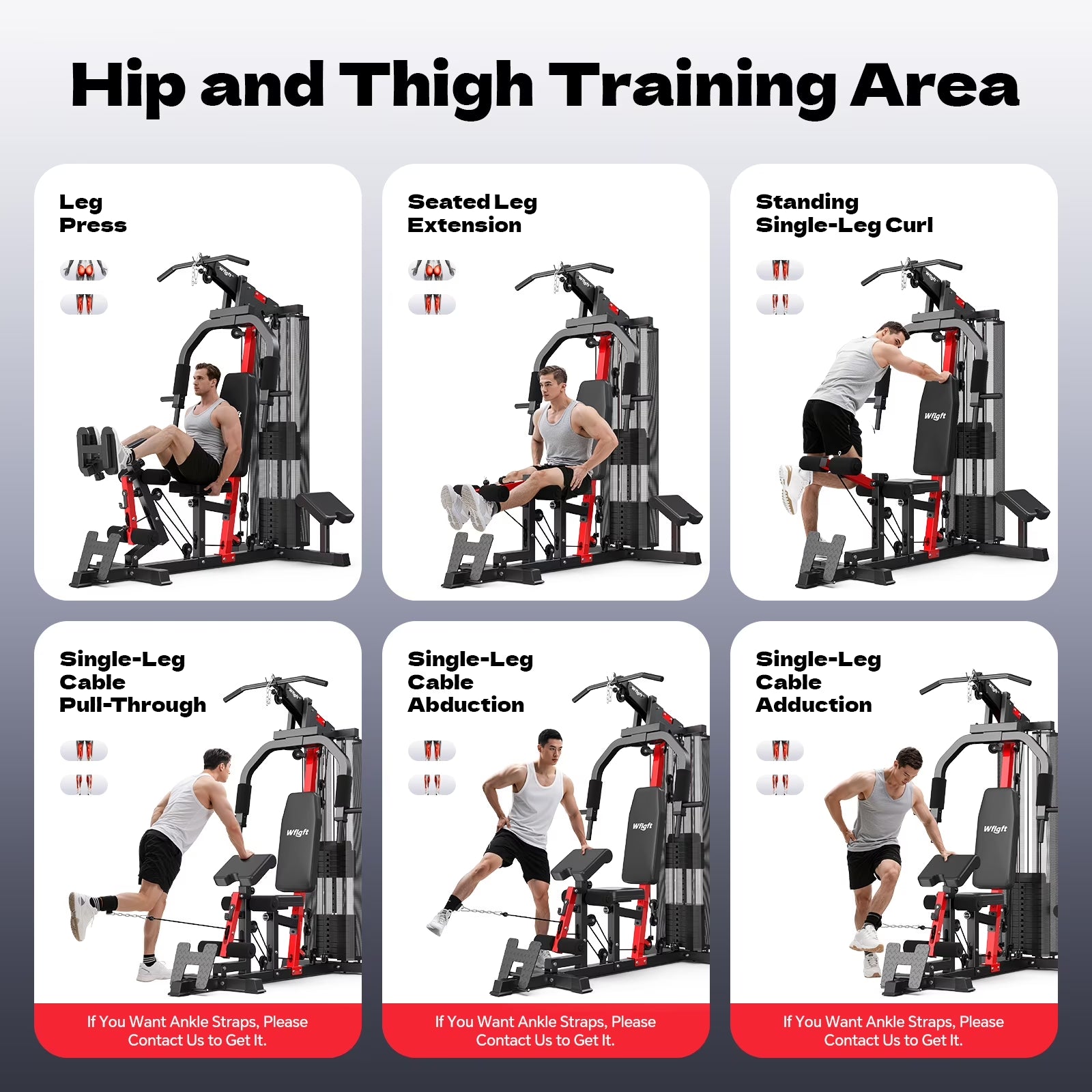 Home Gym, Workout Station with 148LBS Weight Stack, Multifunctional Home Gym Equipment, Exercise Equipment for Full Body Strength Training