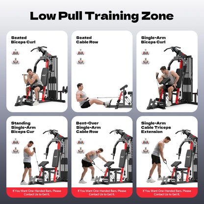 Home Gym, Workout Station with 148LBS Weight Stack, Multifunctional Home Gym Equipment, Exercise Equipment for Full Body Strength Training