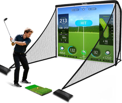 Golf Hitting Net Simulator Enclosure, 10 X 8Ft or 10 X 7Ft for Practice