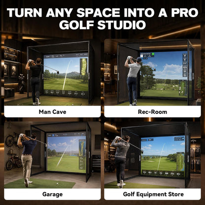 Golf Simulator Enclosure, 10 X 8 Ft/12 X 9 Ft, HD Impact Screen