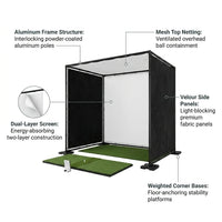 Golf Simulator Enclosure Designed for Indoor Practice, 4:3 Impact Screen, Aluminum Frame, Double-Layer Protection — product view 3