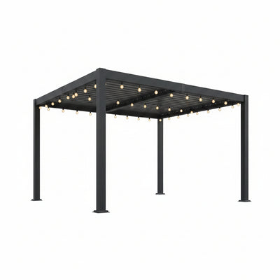 Pergola 10' X 12' with Aluminum Frame and Adjustable Louvered Roof