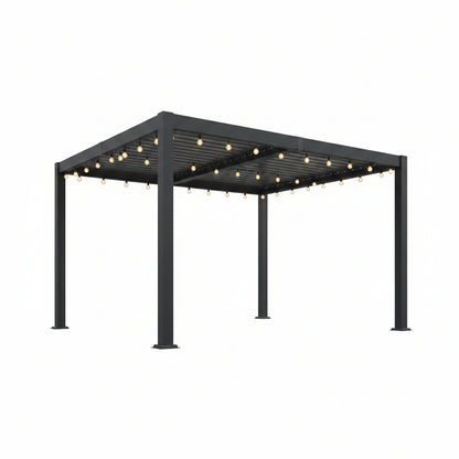 Pergola 10' X 12' with Aluminum Frame and Adjustable Louvered Roof