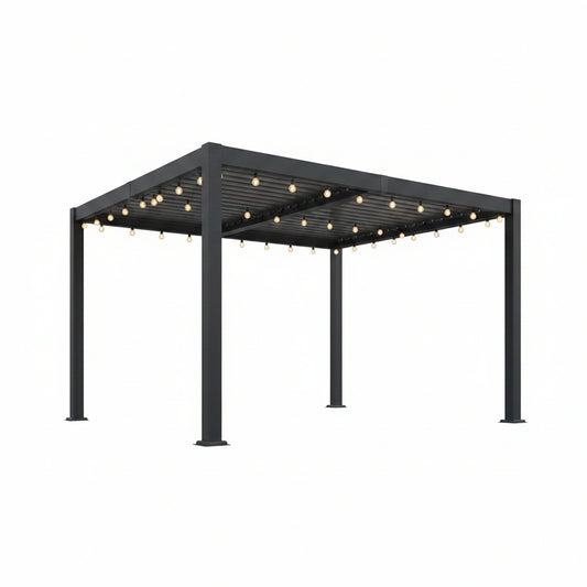 Pergola 10' X 12' with Aluminum Frame and Adjustable Louvered Roof